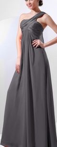 NWOT Gray Satin/Chiffon Bridesmaid Dress Size 16